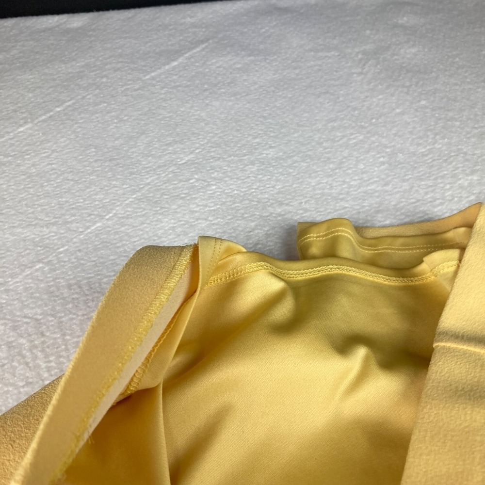 Vince Camuto Womens Yellow Pleated Cape Collar Fitted Dress Size 2 - Picture 5 of 13